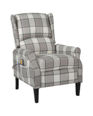 Fauteuil de massage inclinable Gris Tissu | Mobilier & Déco