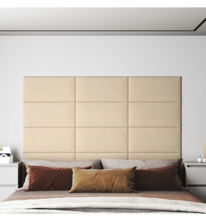 Panneaux muraux 12 pcs Crème 60x30 cm Tissu 2,16 m² | Mobilier & Déco