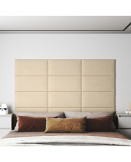 Panneaux muraux 12 pcs Crème 60x30 cm Tissu 2,16 m² | Mobilier & Déco