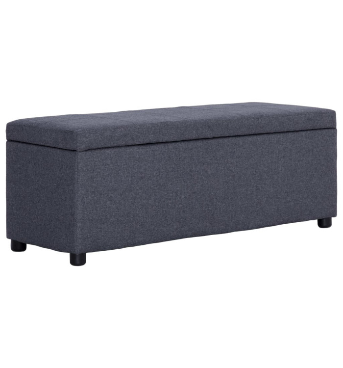 Banc avec compartiment de rangement 116 cm Gris foncé Polyester | Mobilier & Déco
