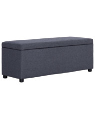 Banc avec compartiment de rangement 116 cm Gris foncé Polyester | Mobilier & Déco