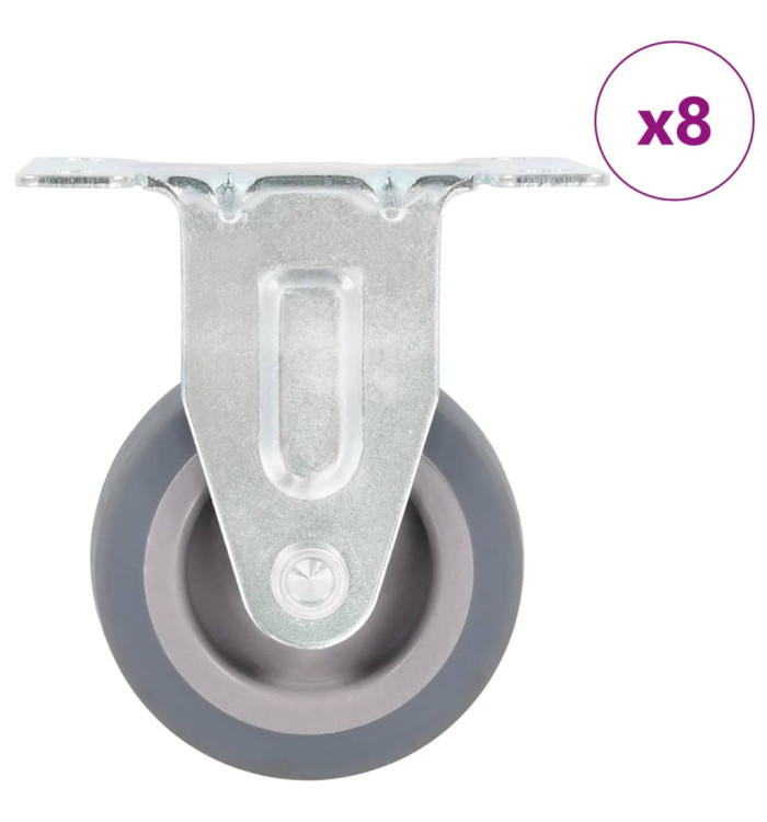 8 pcs Roulettes fixes 50 mm | Mobilier & Déco
