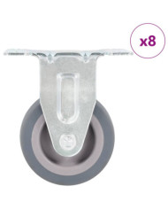 8 pcs Roulettes fixes 50 mm | Mobilier & Déco