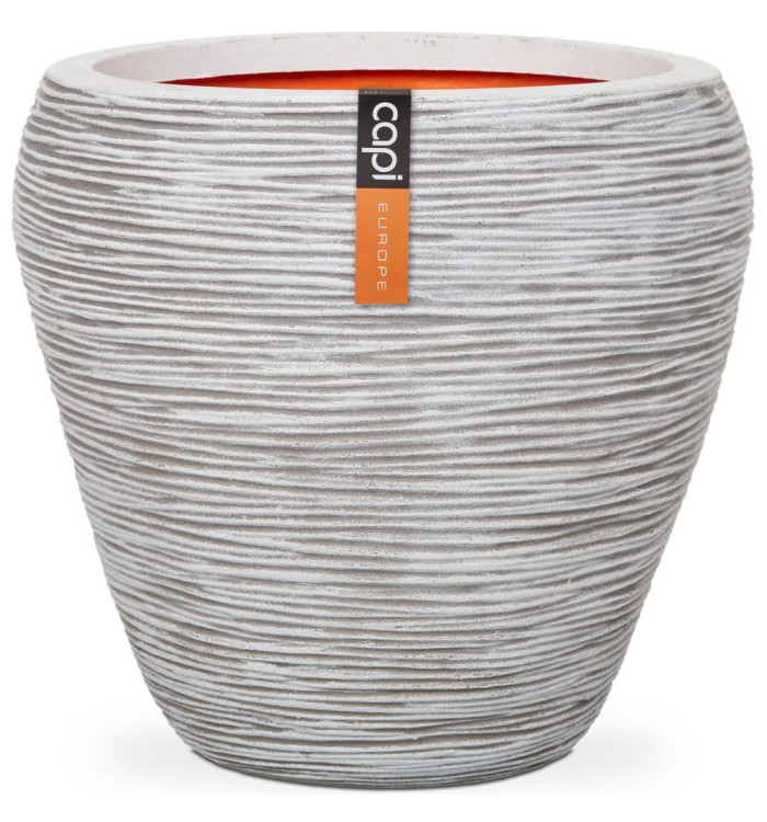 Capi Pot à fleurs Nature Rib conique 42 x 38 cm ivoire KOFI362 | Mobilier & Déco