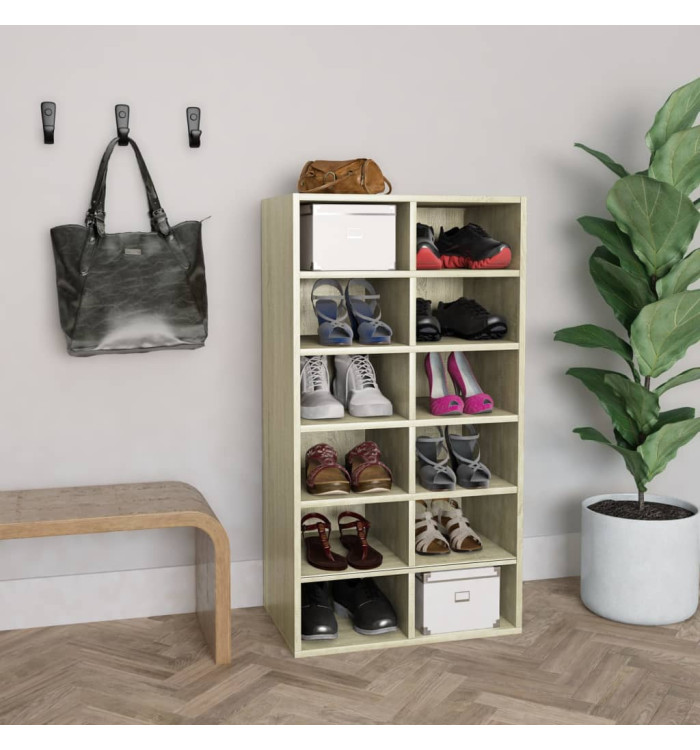 Étagère à chaussures Chêne sonoma 54x34x100,5 cm | Mobilier & Déco