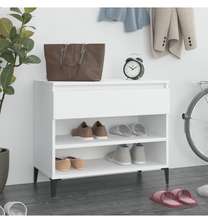 Armoire à chaussures Blanc 70x36x60 cm Bois d'ingénierie | Mobilier & Déco
