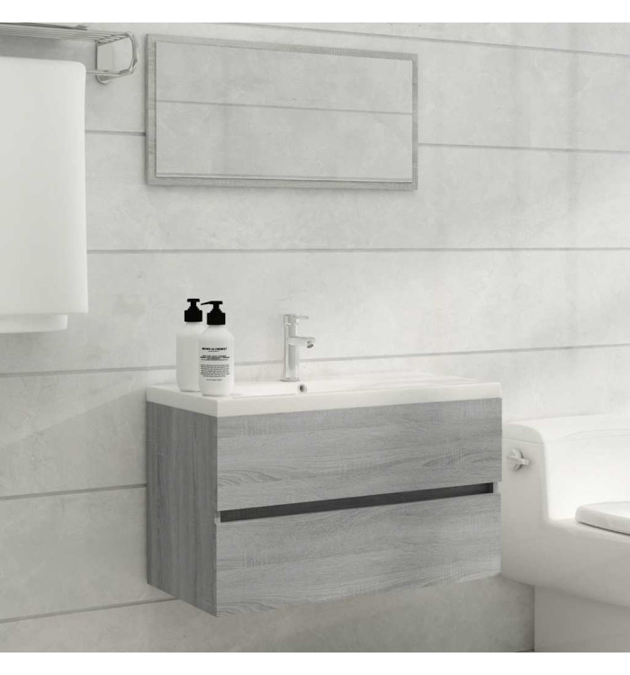 Ensemble de meubles de salle de bain 2 pcs Sonoma gris | Mobilier & Déco