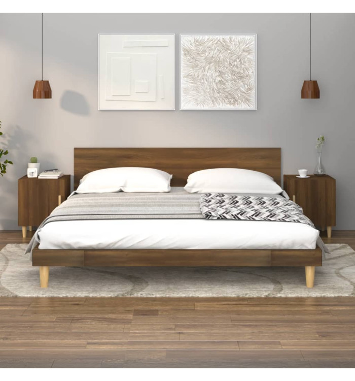 Tables de chevet 2 pcs Chêne marron Bois d'ingénierie | Mobilier & Déco