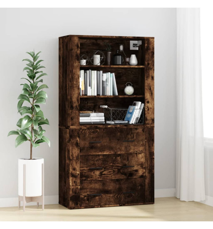 Buffet haut Chêne fumé Bois d'ingénierie | Mobilier & Déco