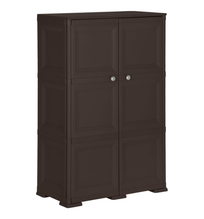 Armoire en plastique 79x43x125 cm Design de bois Marron | Mobilier & Déco
