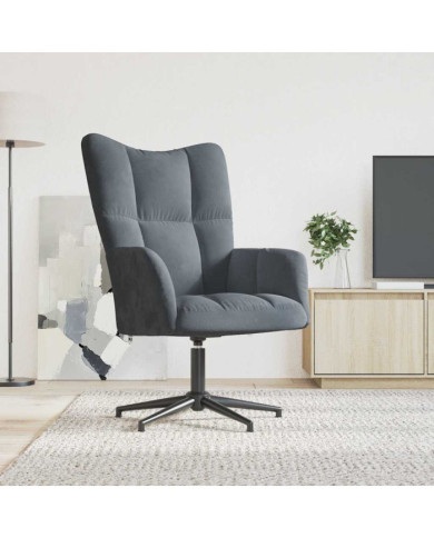 Chaise de relaxation Gris foncé Velours | Mobilier & Déco