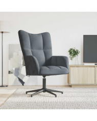 Chaise de relaxation Gris foncé Velours | Mobilier & Déco