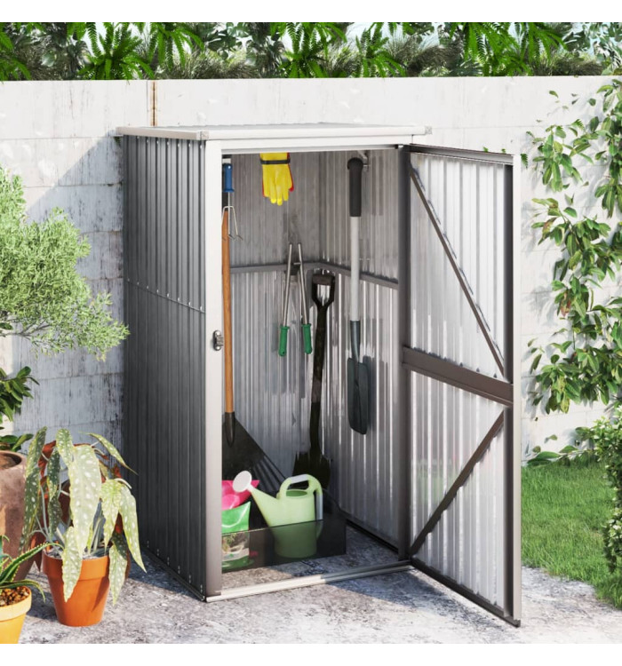 Abri à outils de jardin gris 88x89x161 cm acier galvanisé | Mobilier & Déco