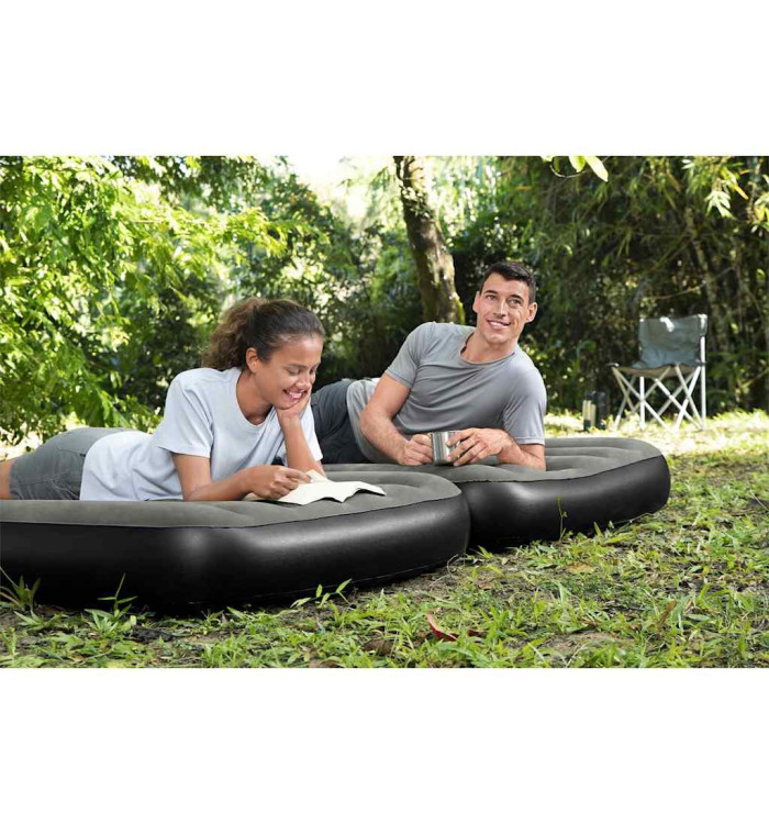 Bestway Lit gonflable 3-en-1 Noir et gris 188x99x25 cm | Mobilier & Déco