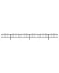 Clôture de jardin à dessus en lance Acier (0,5-0,75)x10,2m Noir | Mobilier & Déco