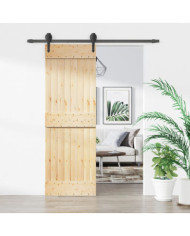 Porte coulissante et kit de quincaillerie 70x210 cm pin massif | Mobilier & Déco