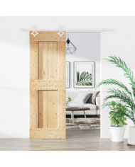 Porte coulissante et kit de quincaillerie 70x210 cm pin massif | Mobilier & Déco