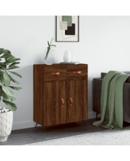 Buffet chêne marron 69,5x34x90 cm bois d'ingénierie | Mobilier & Déco