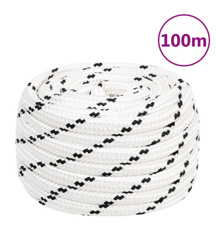 Corde de travail Blanc 18 mm 100 m Polyester | Mobilier & Déco