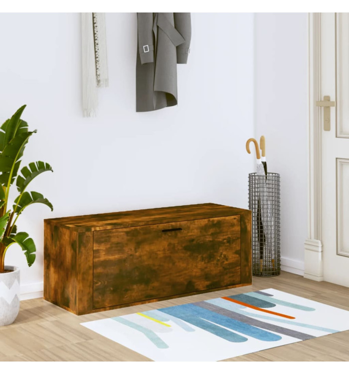Armoire à chaussures murale Chêne fumé 100x35x38 cm | Mobilier & Déco