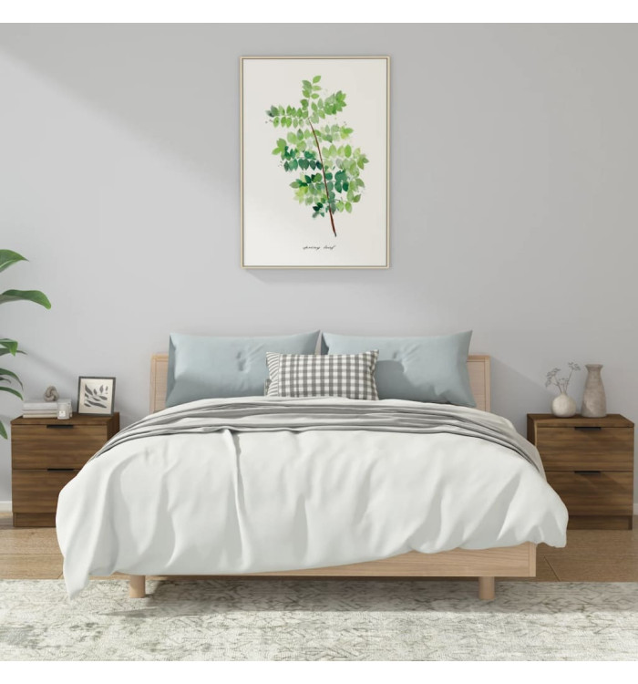 Tables de chevet 2 pcs Chêne marron Bois d'ingénierie | Mobilier & Déco