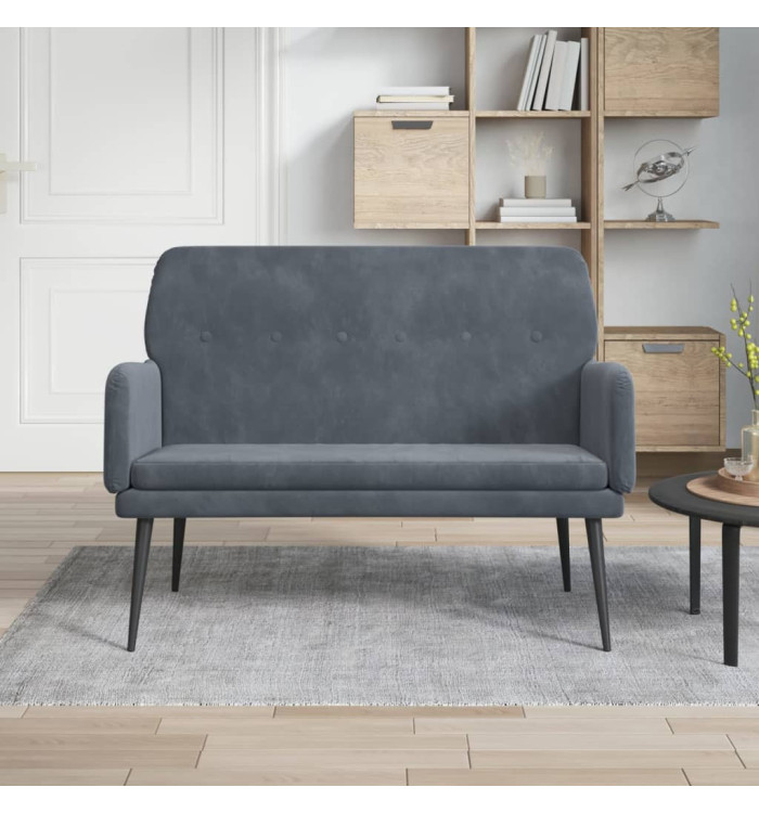 Banc Gris foncé 108x79x79 cm Velours | Mobilier & Déco