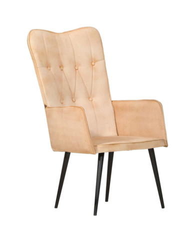 Chaise à oreilles Crème Toile | Mobilier & Déco