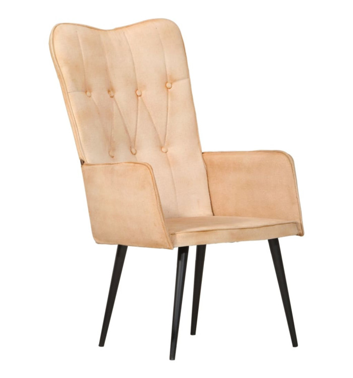 Chaise à oreilles Crème Toile | Mobilier & Déco