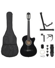 Ensemble de guitare découpée classique 12 pcs 6 cordes Noir 38" | Mobilier & Déco
