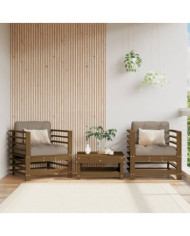 Chaises de jardin avec coussins lot de 2 marron miel | Mobilier & Déco