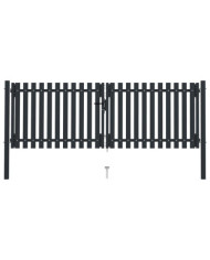Portail de clôture à double porte Acier 306x175 cm Anthracite | Mobilier & Déco