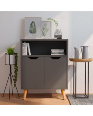 Buffet gris 60x30x72 cm bois d'ingénierie | Mobilier & Déco