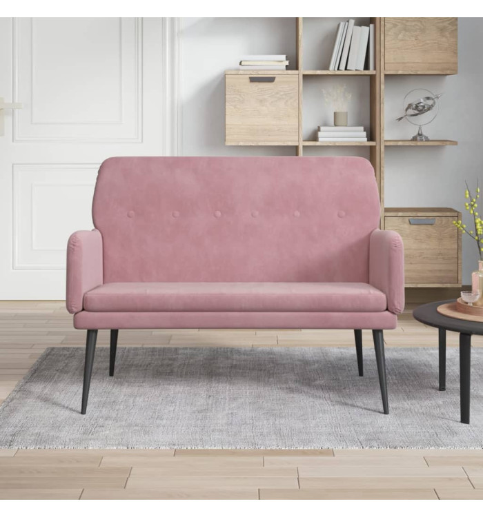 Banc Rose 108x79x79 cm Velours | Mobilier & Déco