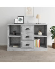 Buffet gris béton 104,5x35,5x67,5 cm bois d'ingénierie | Mobilier & Déco
