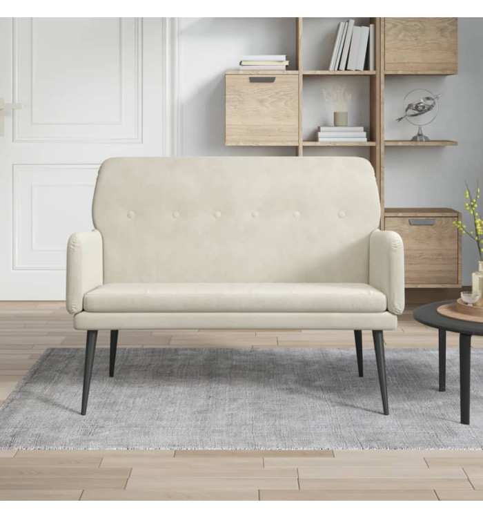 Banc Crème 108x79x79 cm Velours | Mobilier & Déco