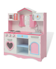 Cuisine jouet 82 x 30 x 100 cm Bois Rose et blanc | Mobilier & Déco