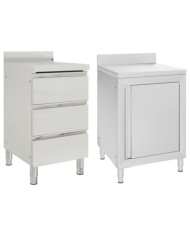 Armoires de cuisine commerciale 2 pcs Acier inoxydable | Mobilier & Déco