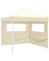 Tente pliable avec 2 parois 3 x 3 m Crème | Mobilier & Déco