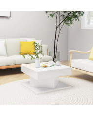 Table basse Blanc brillant 57x57x30 cm Bois d’ingénierie | Mobilier & Déco