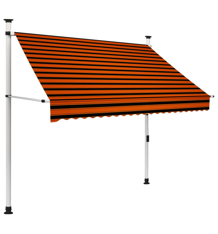 Auvent manuel rétractable 200 cm Orange et marron | Mobilier & Déco