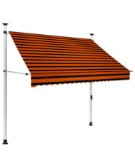 Auvent manuel rétractable 200 cm Orange et marron | Mobilier & Déco