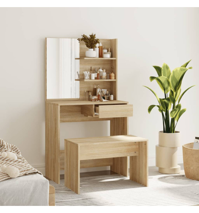 Ensemble de coiffeuse Chêne Sonoma 74,5x40x141 cm | Mobilier & Déco