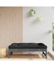 Repose-pied de jardin 120x80 cm gris bois de pin massif | Mobilier & Déco