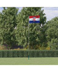 Drapeau de la Croatie et mât 5,55 m Aluminium | Mobilier & Déco