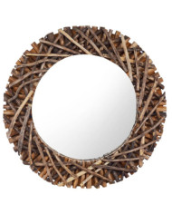Miroir mural 60 cm Teck Rond | Mobilier & Déco