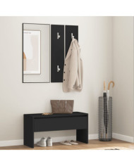 Ensemble de meubles de couloir noir bois d'ingénierie | Mobilier & Déco