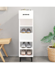 Armoire à chaussure Blanc brillant 30x35x105 cm Bois ingénierie | Mobilier & Déco