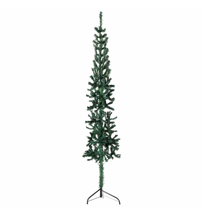 Demi sapin de Noël artificiel mince avec support Vert 180 cm | Mobilier & Déco