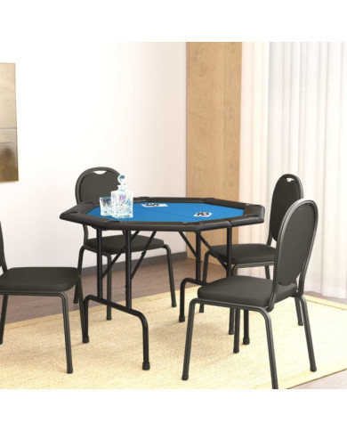 Table de poker pliable 8 joueurs Bleu 108x108x75 cm | Mobilier & Déco