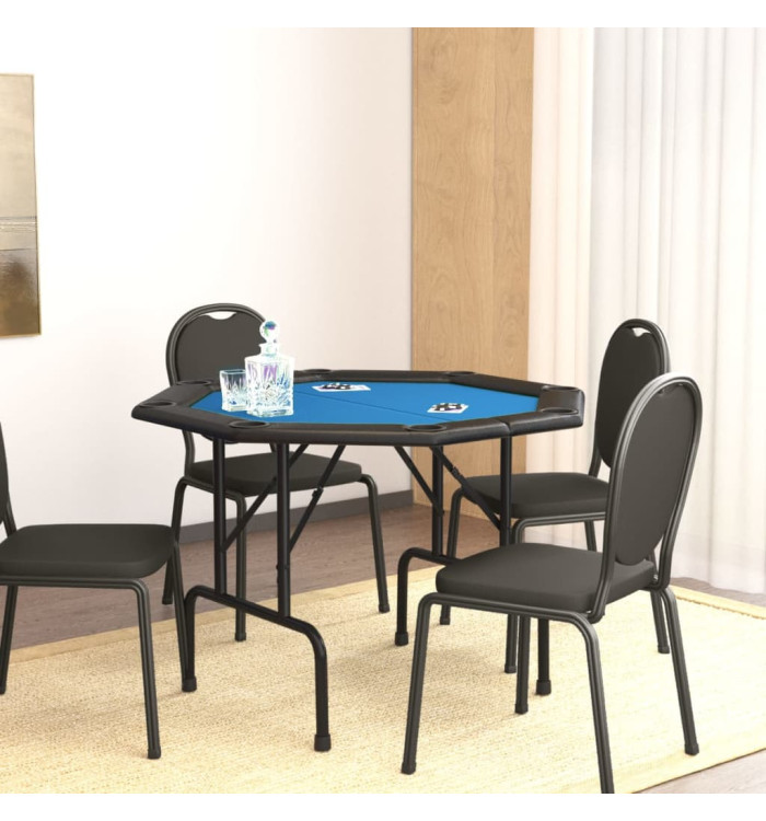 Table de poker pliable 8 joueurs Bleu 108x108x75 cm | Mobilier & Déco
